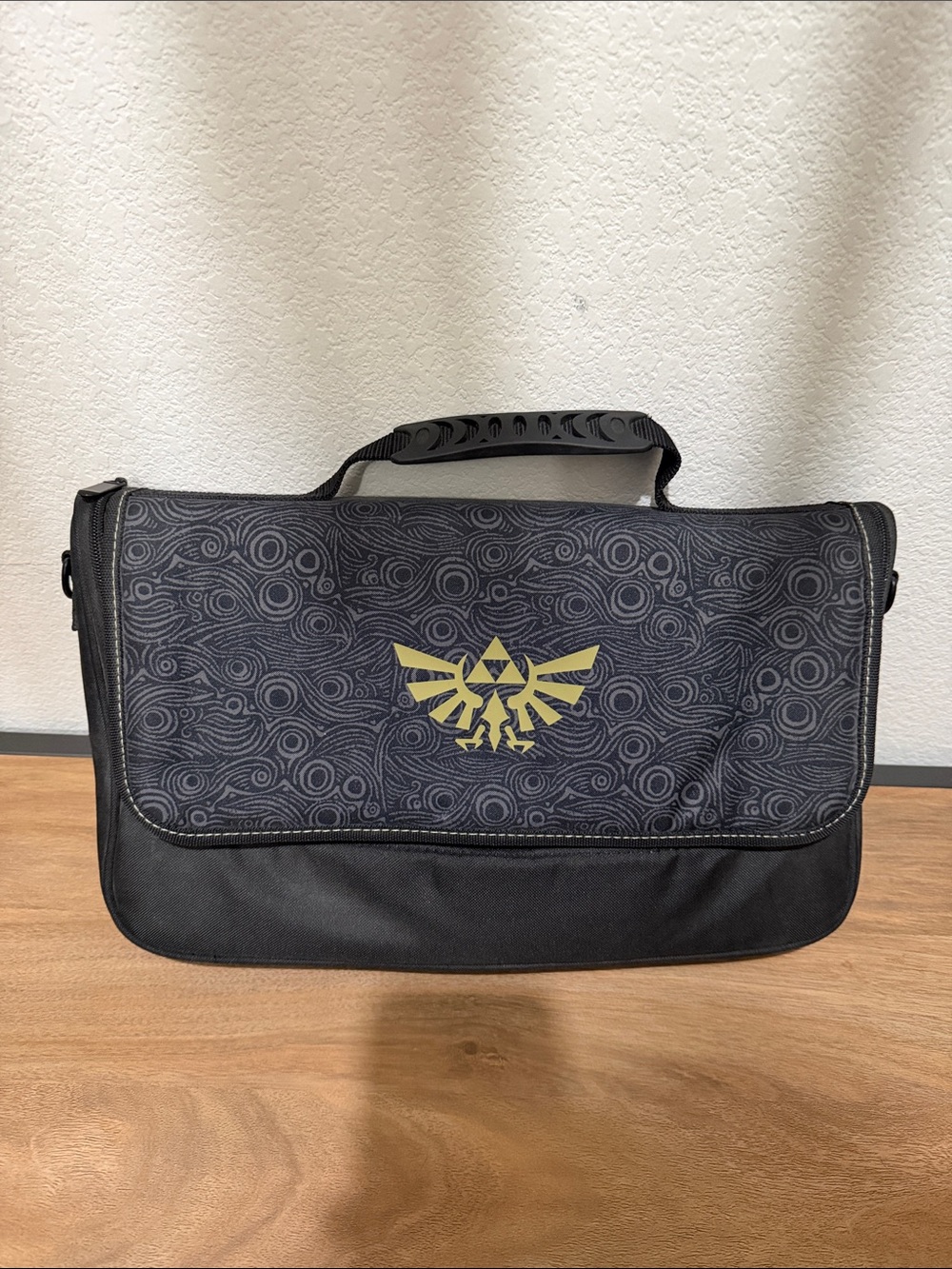 Nintendo Black Messenger Bag with Gold Triforce Emblem